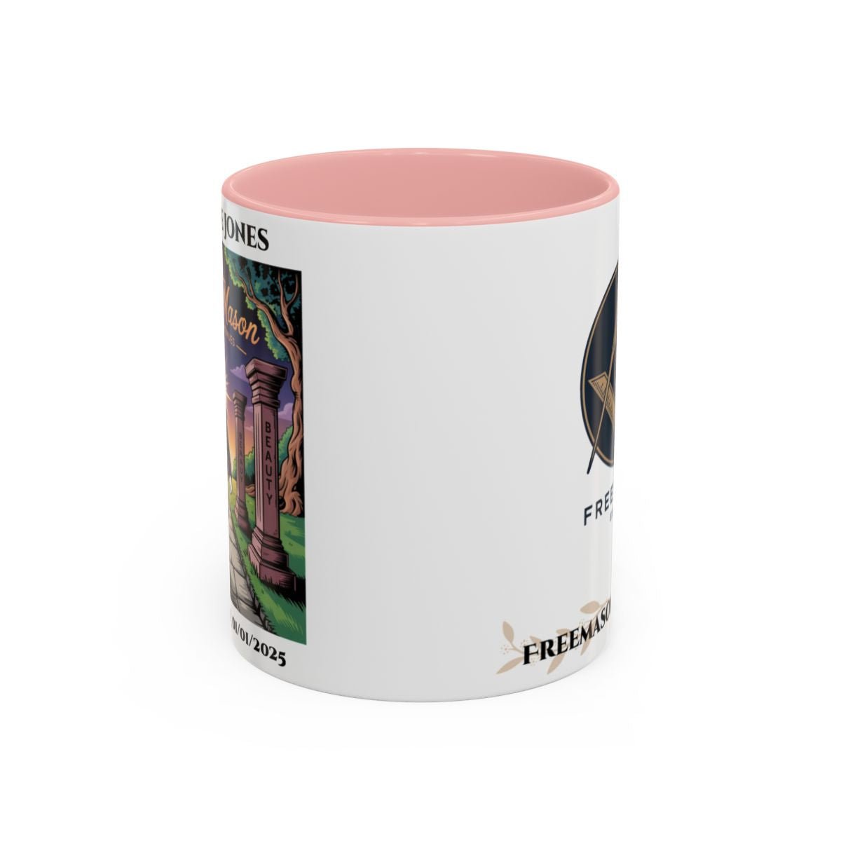 Premium Personalised Freemason Colour Rim Mug - Third Degree - Master Mason - The Journey Continues - Masonic Mugs