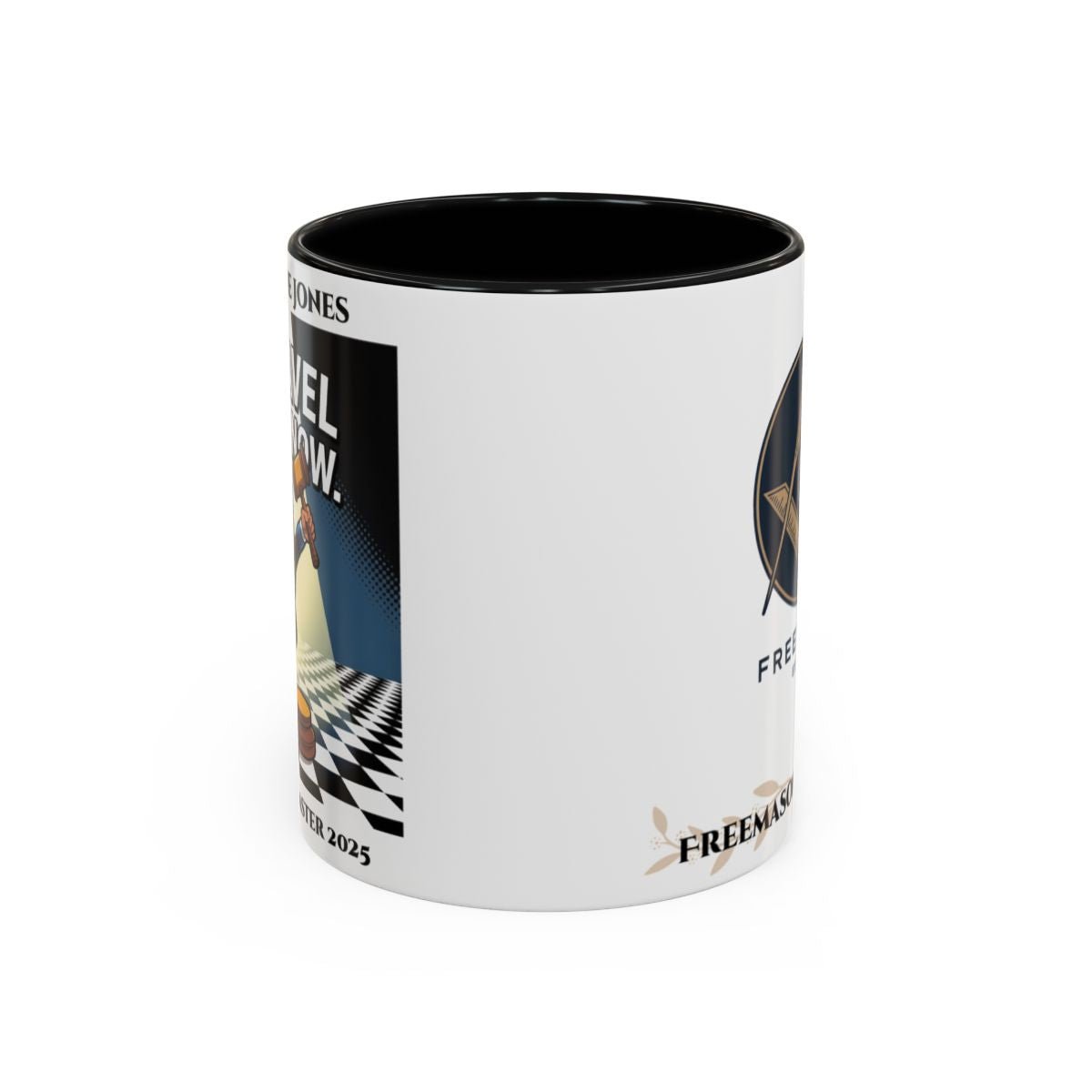 Premium Personalised Freemason Colour Rim Mug - Worshipful Master Design - The Gavel is Mine now - Masonic Mugs