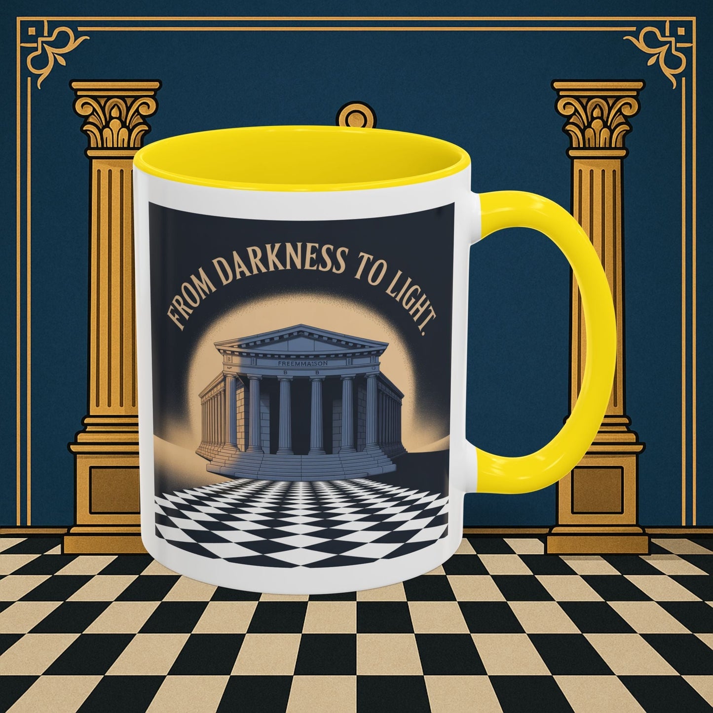 Premium Ready to Go Freemason Design | Entered Apprentice From Darkness to Light - Masonic Mugs