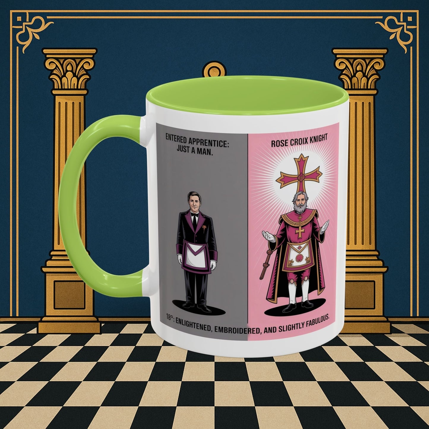 Premium Ready to Go Freemason Design | Masonic Metamorphosis | Rose Croix - Masonic Mugs