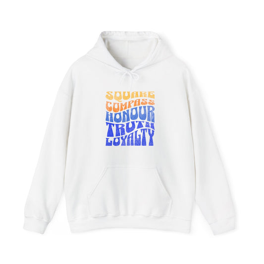 Masonic Mugs Stylish Unisex Hoodie for Everyday Comfort, Square Compass Honour Truth Loyalty,  Freemason Ready-to-Go Gift Printify