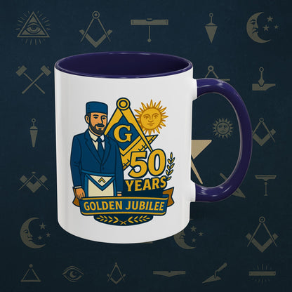 Masonic Mugs - Masonic Golden Jubilee - 50 years anniversary Printify