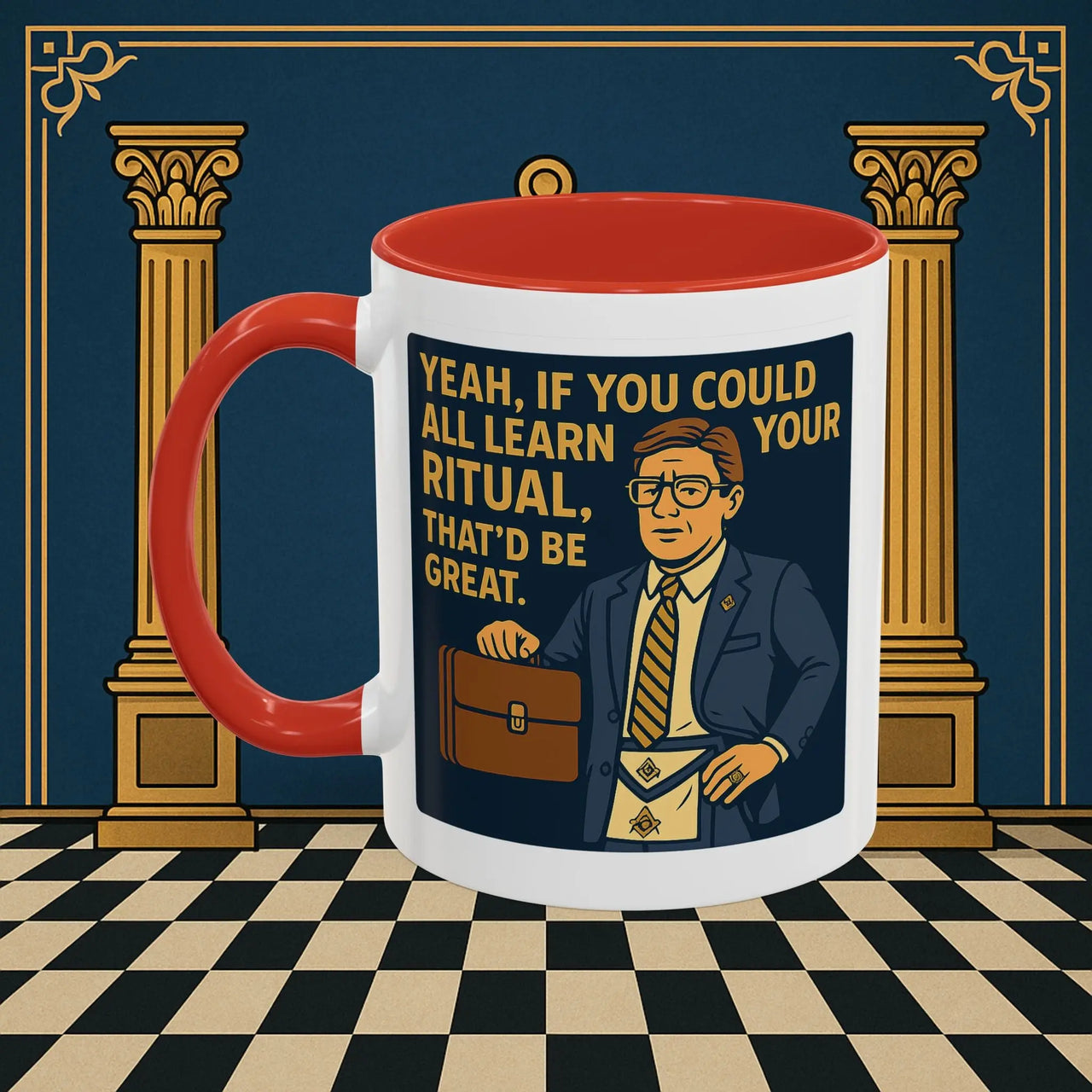 Masonic Mugs Ready to Go – Learn Your Ritual (Accent Coloured 11oz Mug) Printify