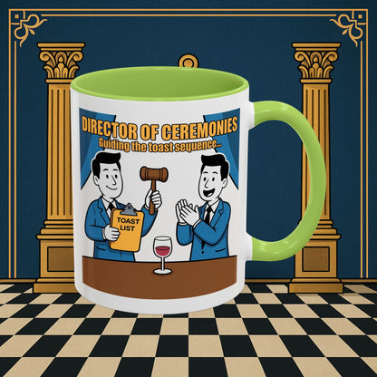 Masonic Mugs Ready to Go - Accent Coloured 11oz Mug - Toasting Protocol - Director of Ceremonies Printify