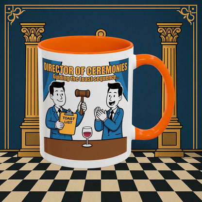 Masonic Mugs Ready to Go - Accent Coloured 11oz Mug - Toasting Protocol - Director of Ceremonies Printify