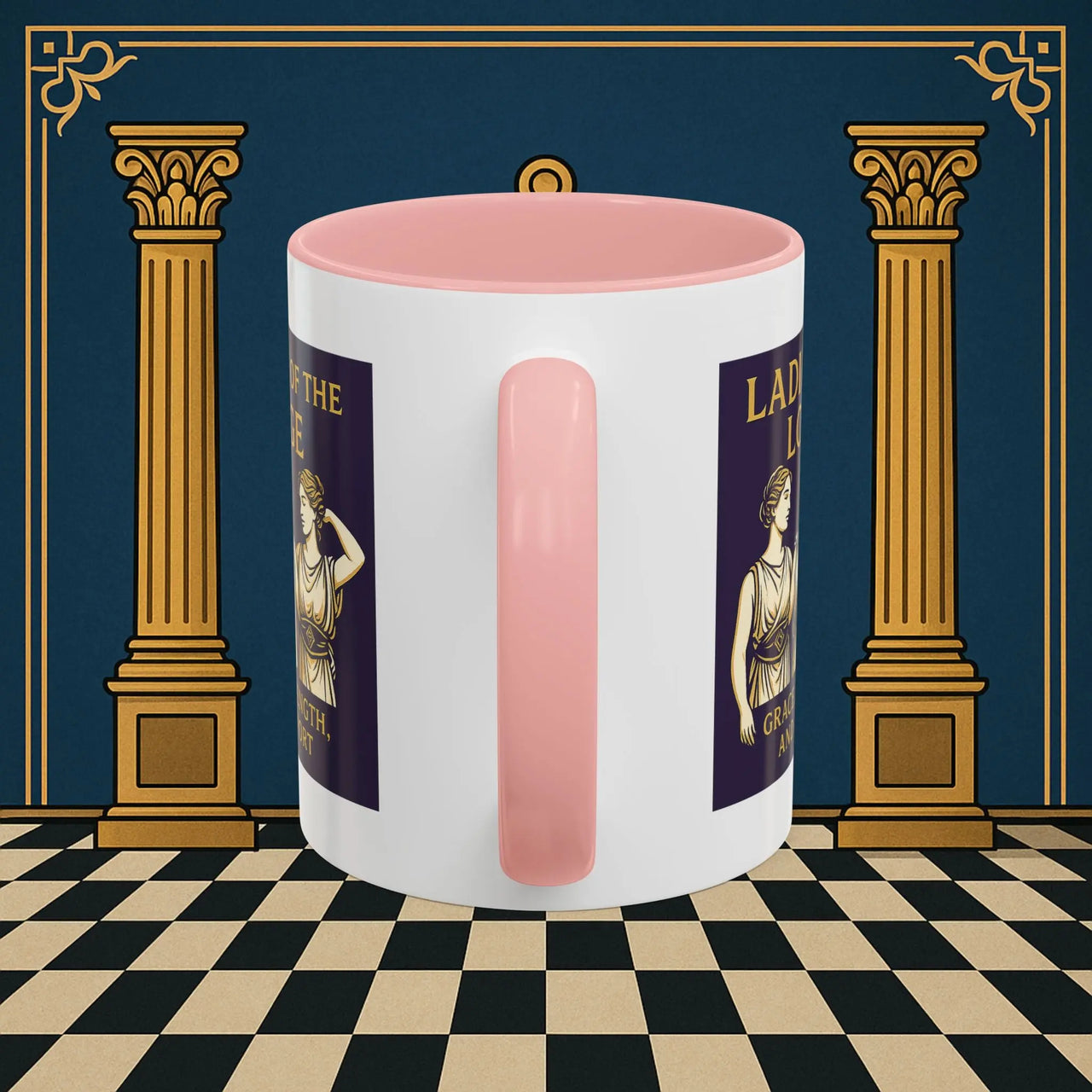 Masonic Mugs – Ladies of the Lodge: Grace, Strength & Support (Accent Coloured 11oz Mug) Printify