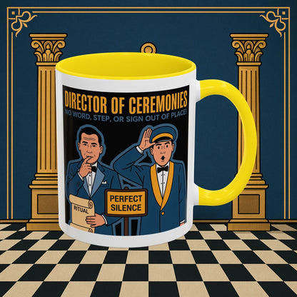 Masonic Mugs Ready to Go - Accent Coloured 11oz Mug - Ceremonial Protocol - Director of Ceremonies Printify