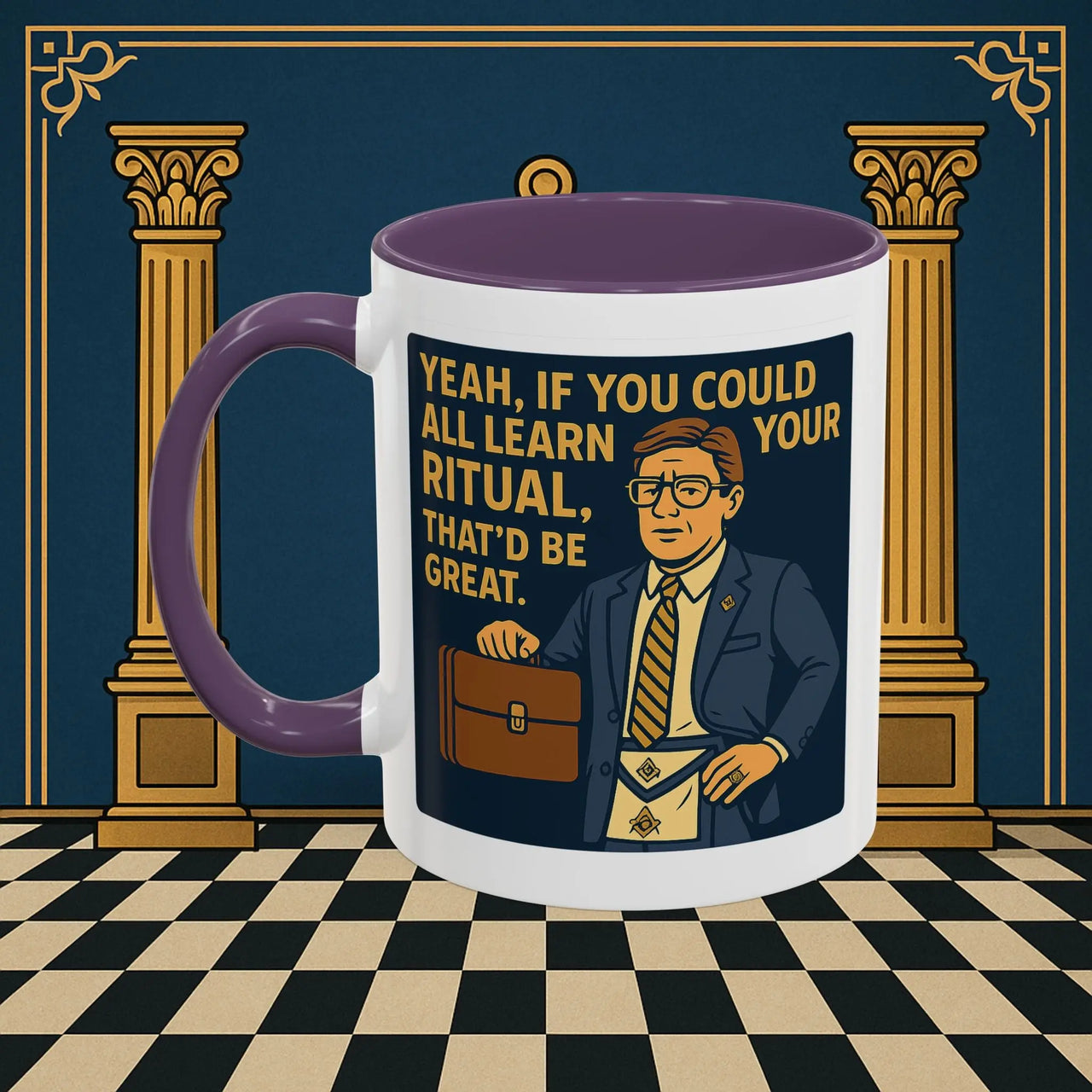 Masonic Mugs Ready to Go – Learn Your Ritual (Accent Coloured 11oz Mug) Printify