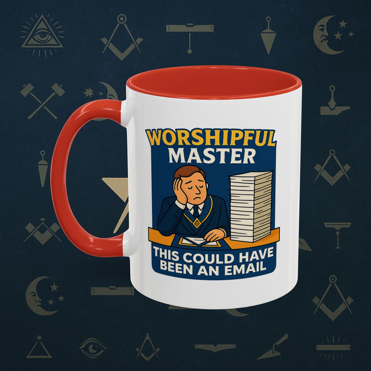 Masonic Mugs - Masonic Meetings Madness - Worshipful Master Printify