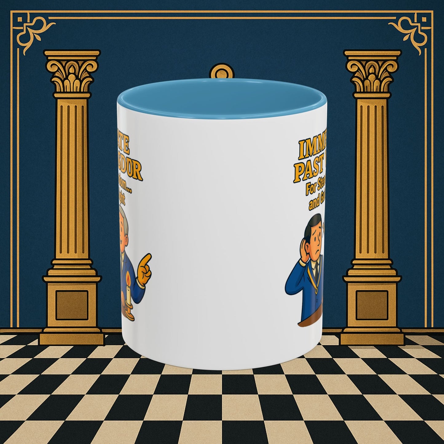 Masonic Mugs - Accent Coloured 11oz Mug - Masonic Wisdom Unveiled - Immediate Past Master Printify