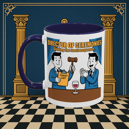 Masonic Mugs Ready to Go - Accent Coloured 11oz Mug - Toasting Protocol - Director of Ceremonies Printify