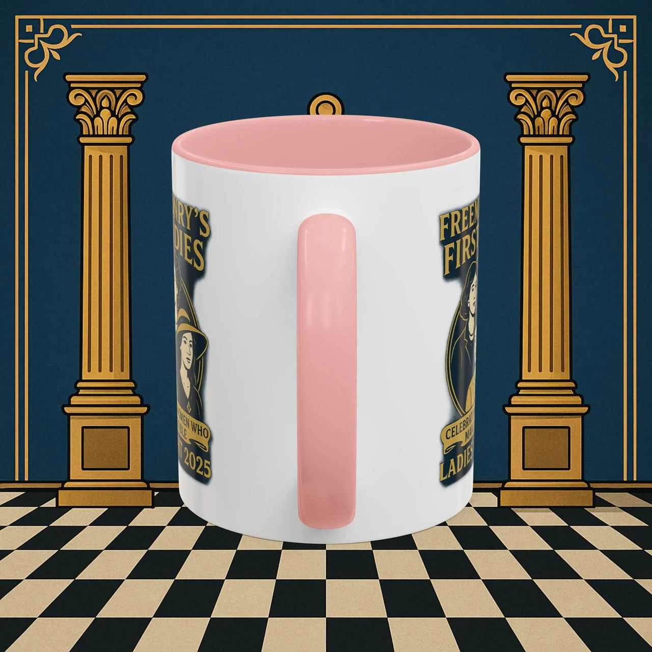 Masonic Mugs Ready to Go – Freemasonry’s First Ladies – Ladies’ Night 2025 (Accent Coloured 11oz Mug) Printify