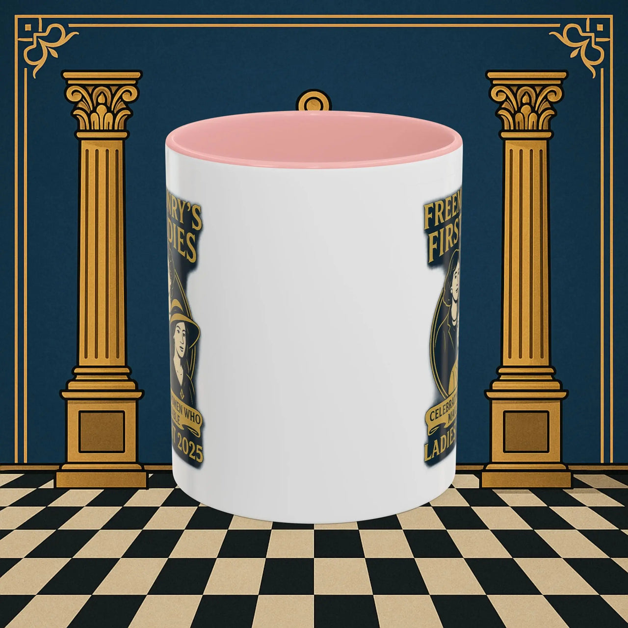 Masonic Mugs Ready to Go – Freemasonry’s First Ladies – Ladies’ Night 2025 (Accent Coloured 11oz Mug) Printify