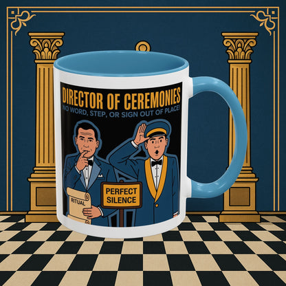 Masonic Mugs Ready to Go - Accent Coloured 11oz Mug - Ceremonial Protocol - Director of Ceremonies Printify