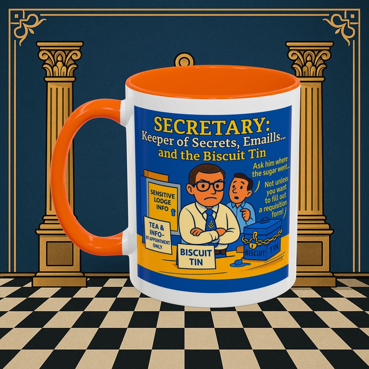 Masonic Mugs - Bureaucratic Biscuit Bouncer - Secretary Printify