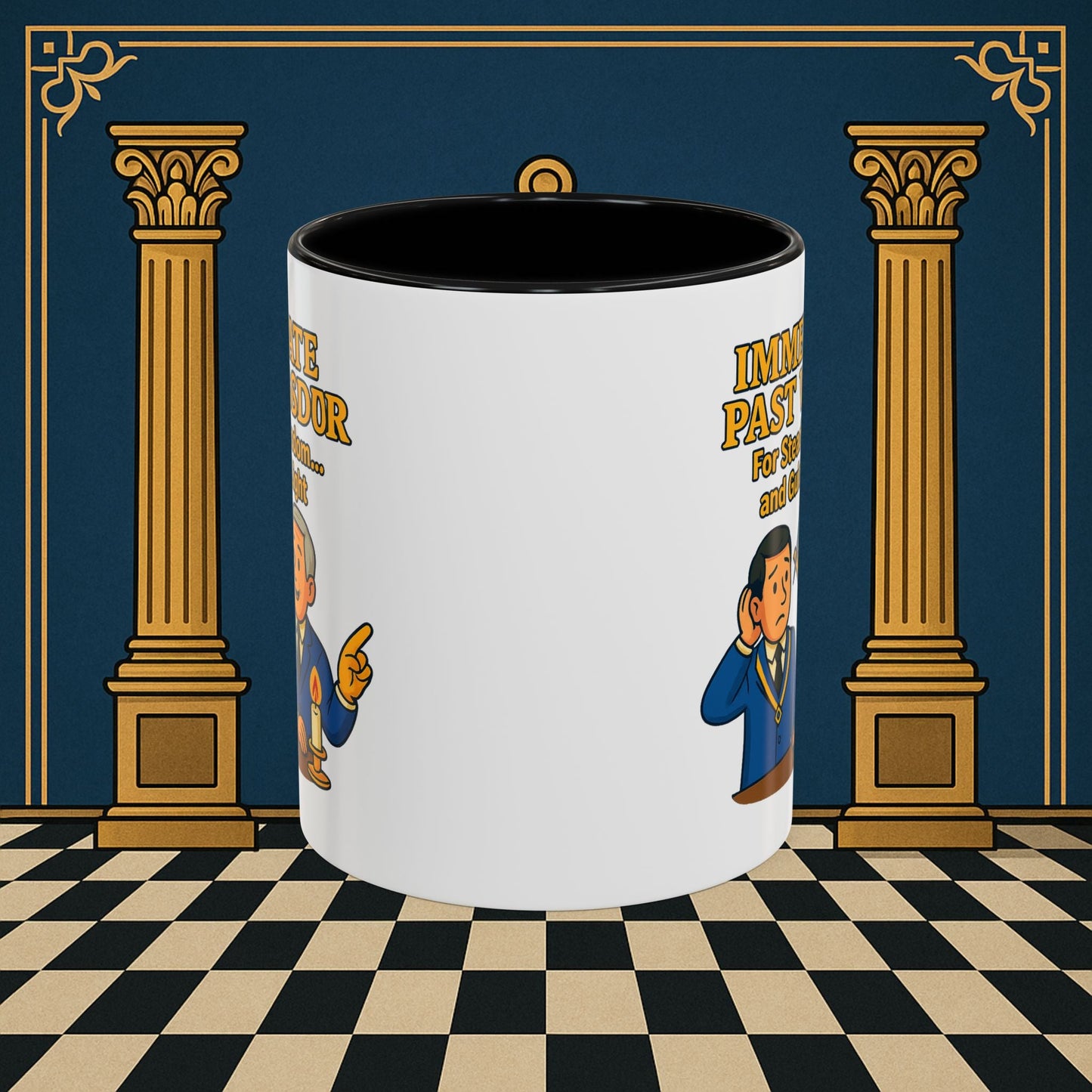 Masonic Mugs - Accent Coloured 11oz Mug - Masonic Wisdom Unveiled - Immediate Past Master Printify