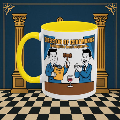 Masonic Mugs Ready to Go - Accent Coloured 11oz Mug - Toasting Protocol - Director of Ceremonies Printify