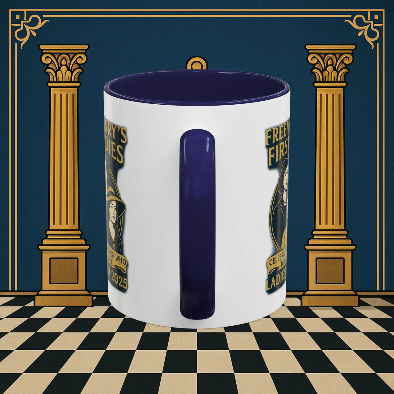 Masonic Mugs Ready to Go – Freemasonry’s First Ladies – Ladies’ Night 2025 (Accent Coloured 11oz Mug) Printify