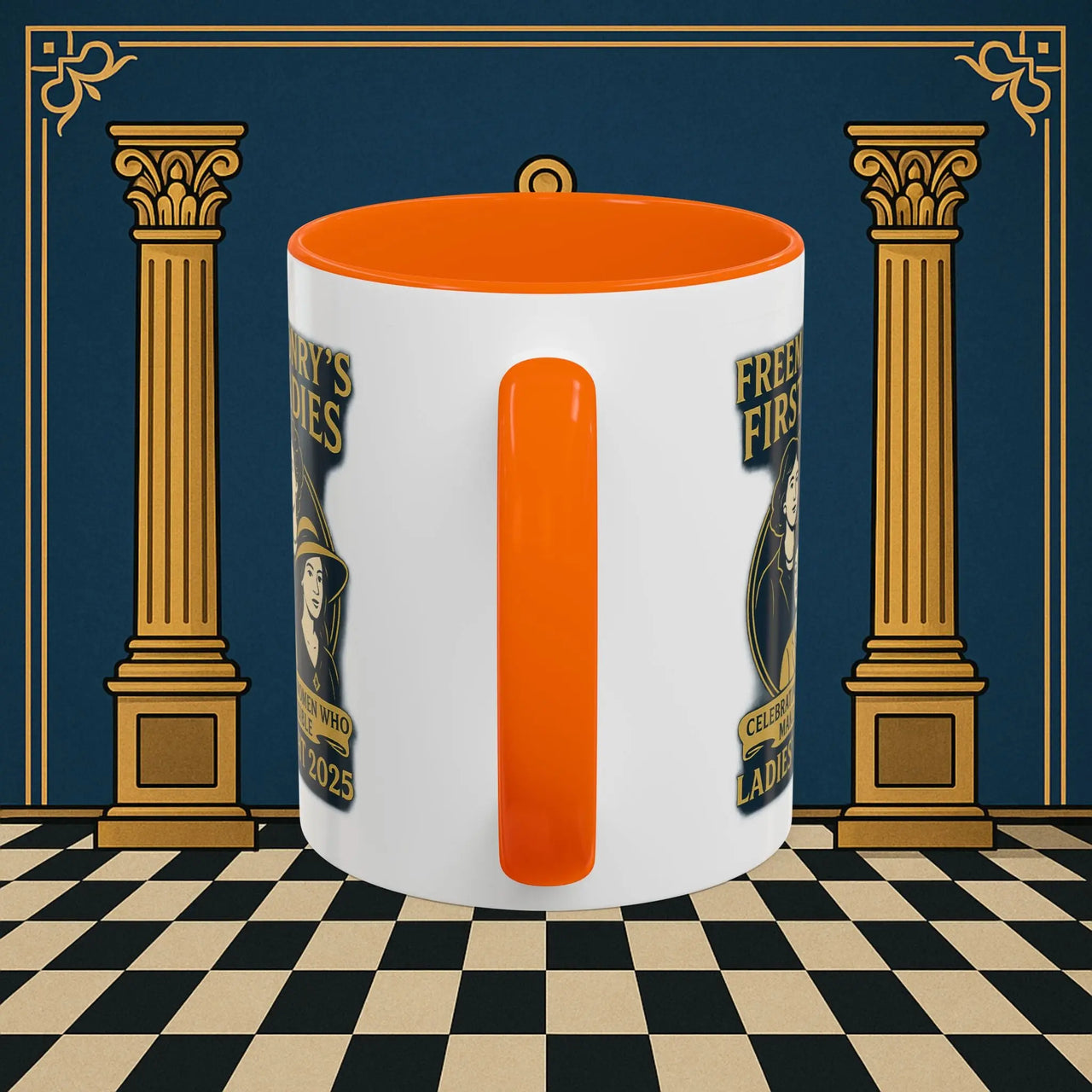 Masonic Mugs Ready to Go – Freemasonry’s First Ladies – Ladies’ Night 2025 (Accent Coloured 11oz Mug) Printify
