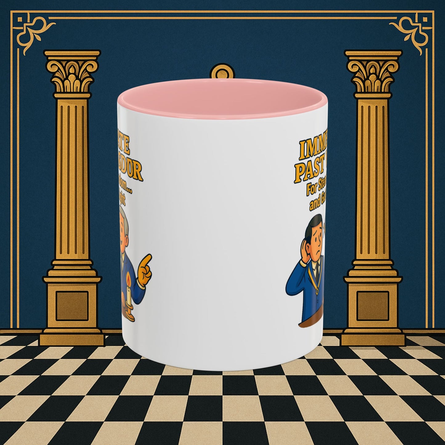 Masonic Mugs - Accent Coloured 11oz Mug - Masonic Wisdom Unveiled - Immediate Past Master Printify