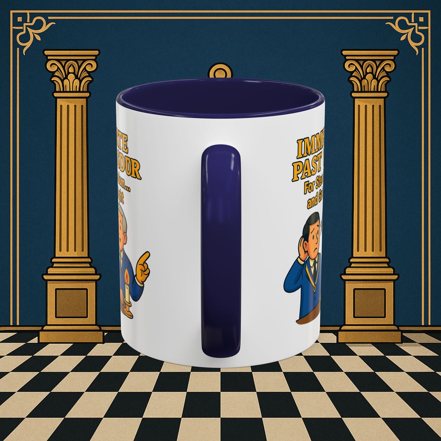 Masonic Mugs - Accent Coloured 11oz Mug - Masonic Wisdom Unveiled - Immediate Past Master Printify