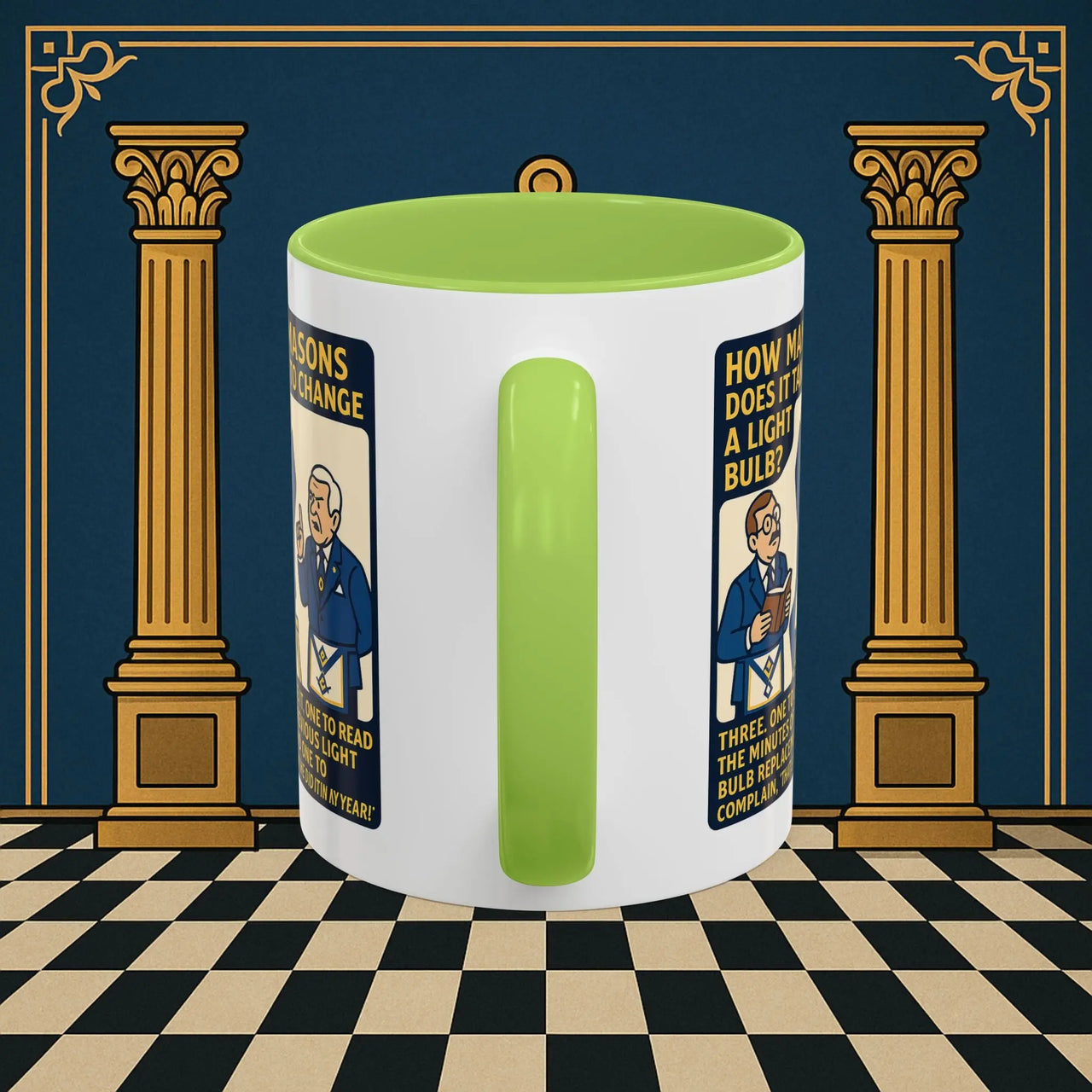 Masonic Mugs Ready to Go – How Many Masons? (Accent Coloured 11oz Mug) Printify