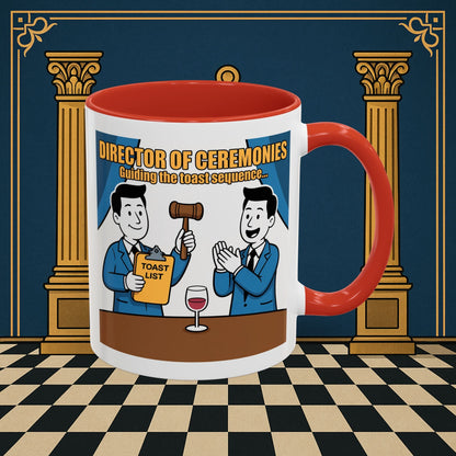 Masonic Mugs Ready to Go - Accent Coloured 11oz Mug - Toasting Protocol - Director of Ceremonies Printify