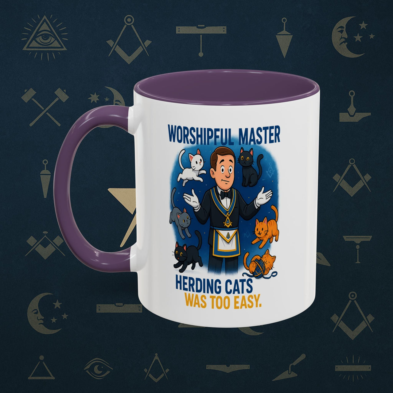 Masonic Mugs - Masonic Cats Assemble - Worshipful Master Printify