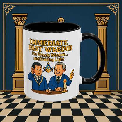 Masonic Mugs - Accent Coloured 11oz Mug - Masonic Wisdom Unveiled - Immediate Past Master Printify