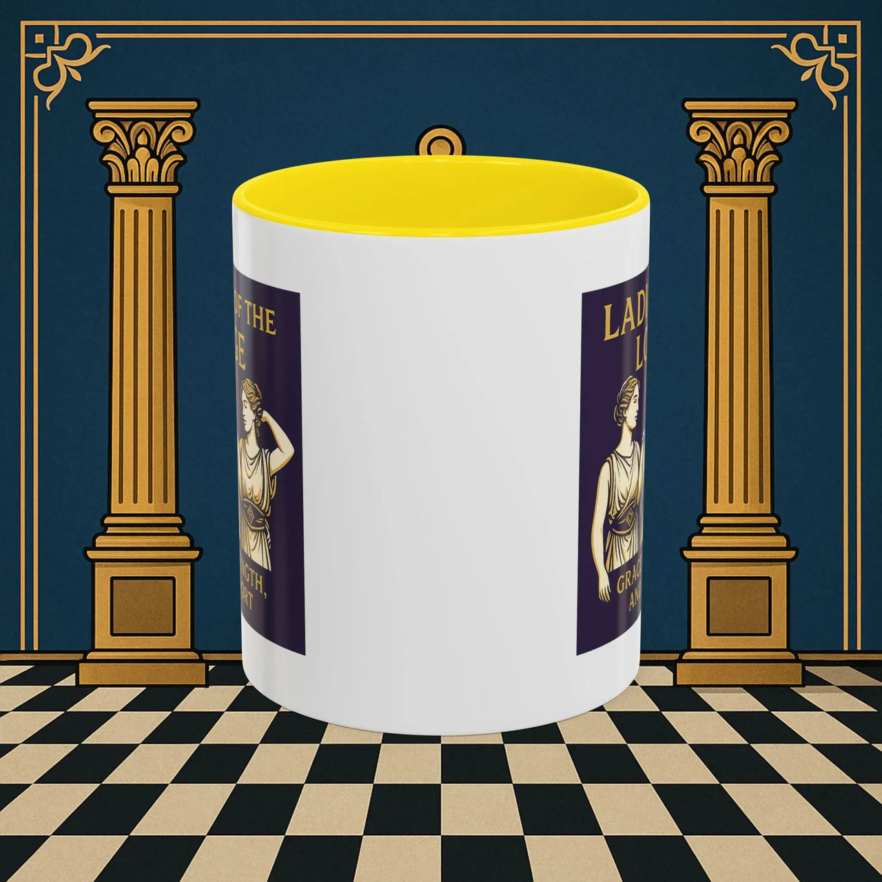 Masonic Mugs – Ladies of the Lodge: Grace, Strength & Support (Accent Coloured 11oz Mug) Printify