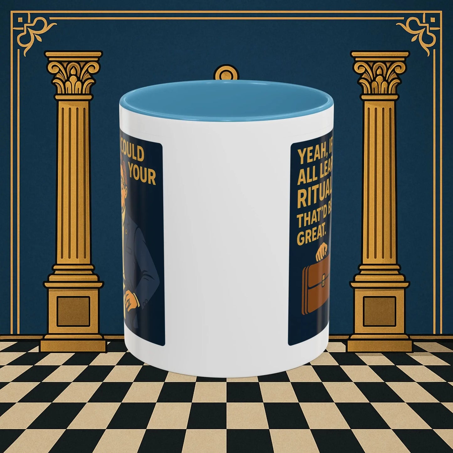 Masonic Mugs Ready to Go – Learn Your Ritual (Accent Coloured 11oz Mug) Printify