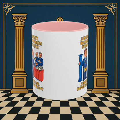 Masonic Mugs - Day/Night Professional: Dual Persona Comic Illustration, Junior Warden Printify