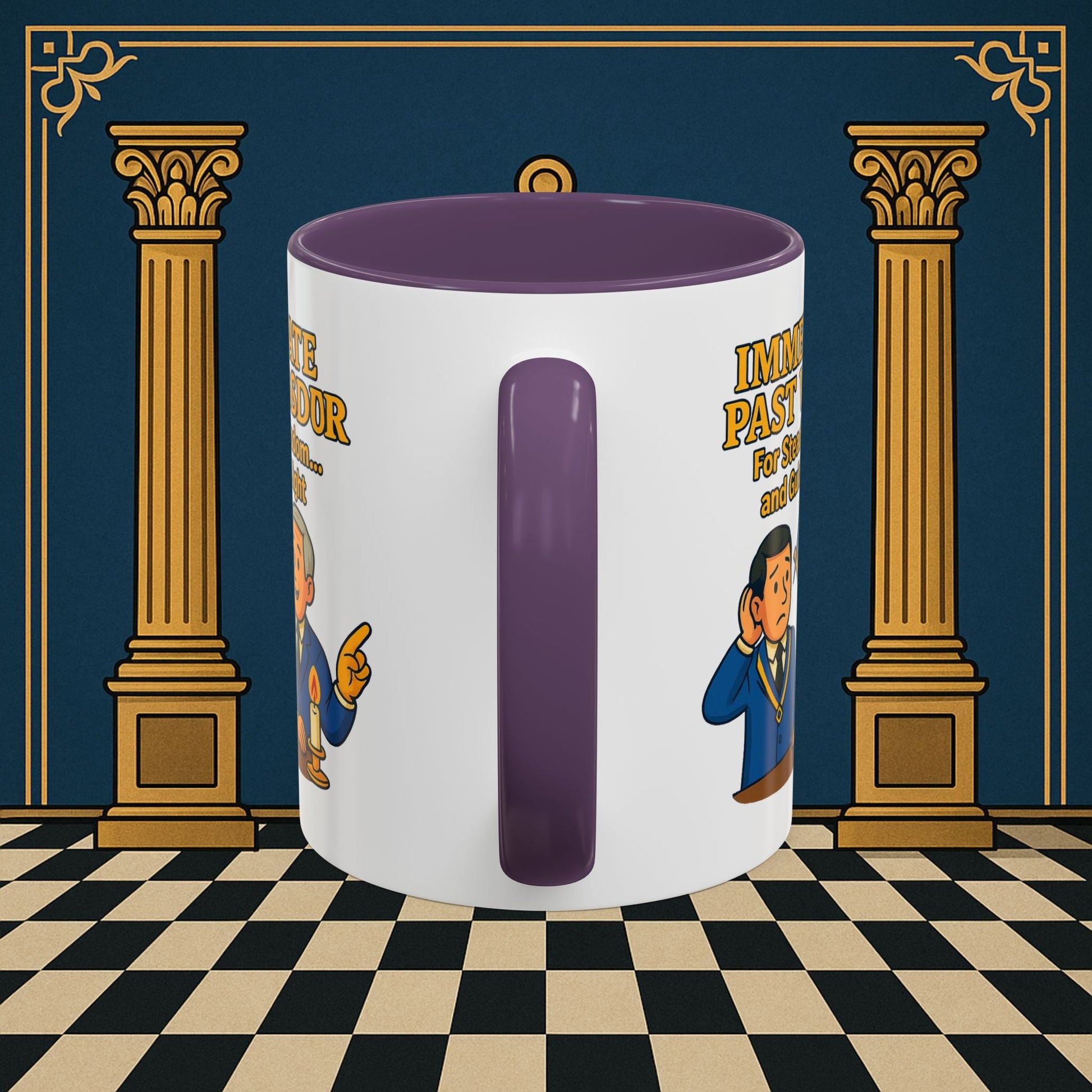 Masonic Mugs - Accent Coloured 11oz Mug - Masonic Wisdom Unveiled - Immediate Past Master Printify