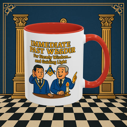 Masonic Mugs - Accent Coloured 11oz Mug - Masonic Wisdom Unveiled - Immediate Past Master Printify
