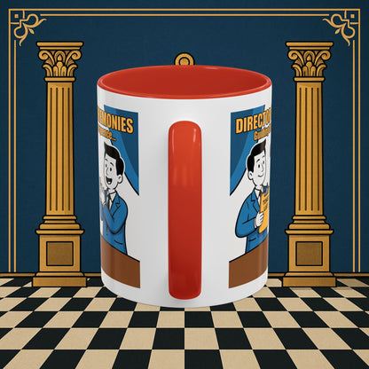 Masonic Mugs Ready to Go - Accent Coloured 11oz Mug - Toasting Protocol - Director of Ceremonies Printify