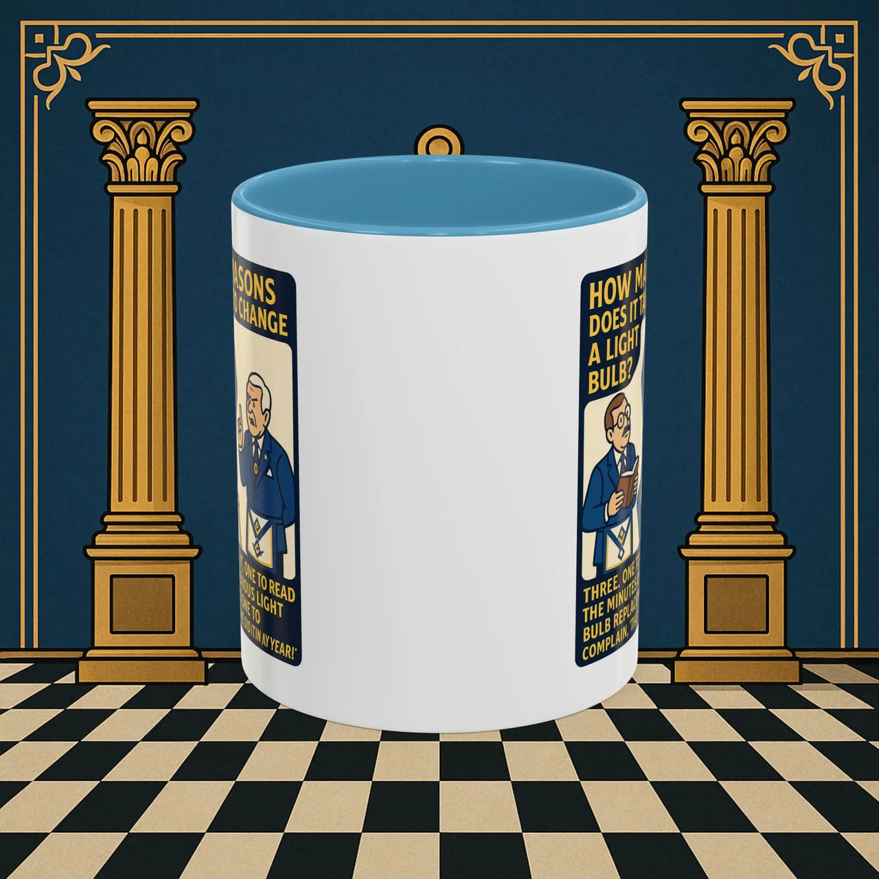 Masonic Mugs Ready to Go – How Many Masons? (Accent Coloured 11oz Mug) Printify