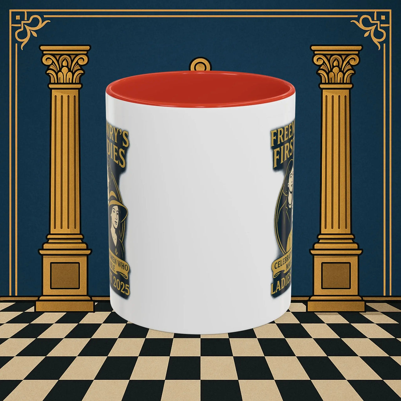 Masonic Mugs Ready to Go – Freemasonry’s First Ladies – Ladies’ Night 2025 (Accent Coloured 11oz Mug) Printify