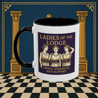Masonic Mugs – Ladies of the Lodge: Grace, Strength & Support (Accent Coloured 11oz Mug) Printify
