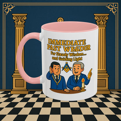 Masonic Mugs - Accent Coloured 11oz Mug - Masonic Wisdom Unveiled - Immediate Past Master Printify