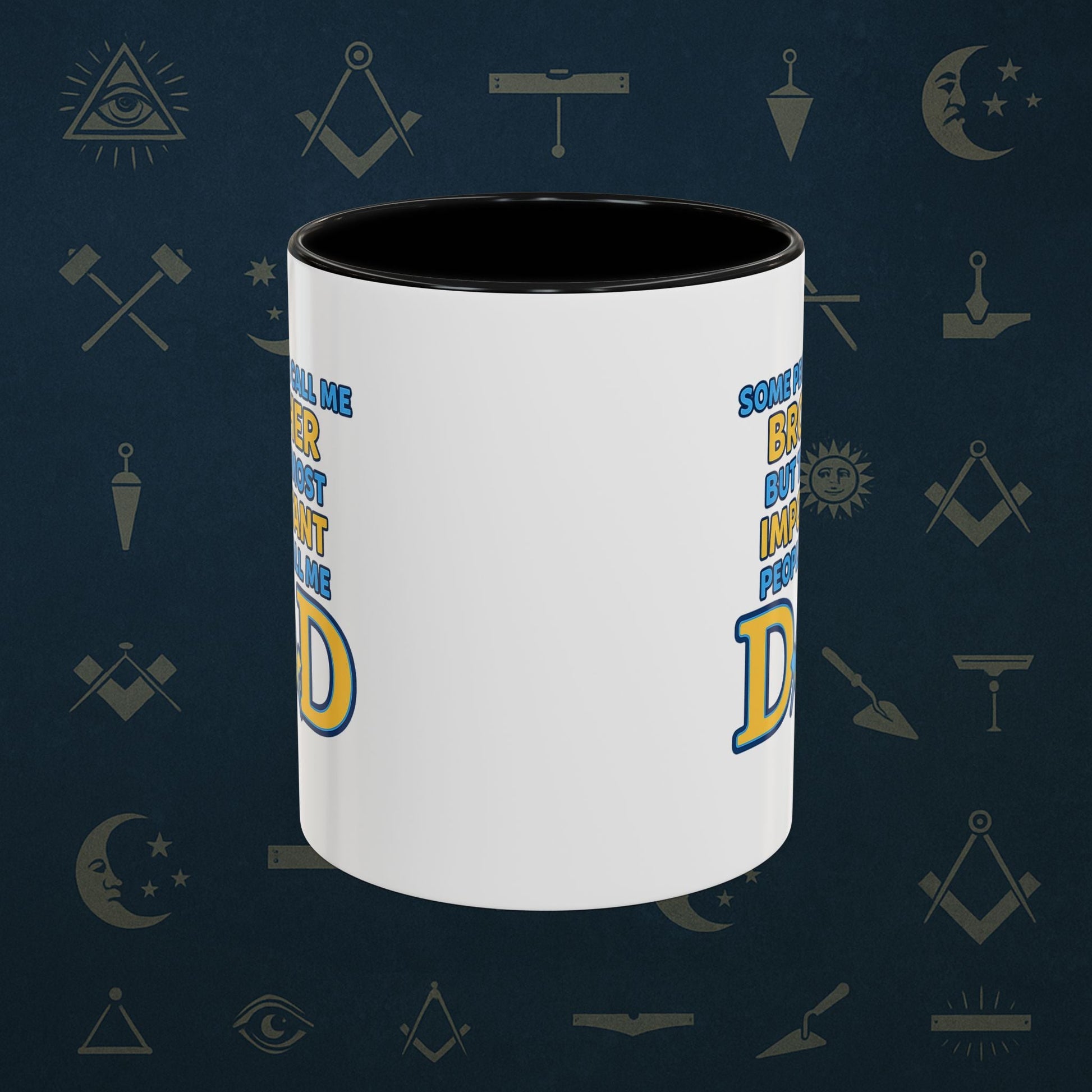 Masonic Mugs Ready to Go – Brother and Dad (Accent Coloured 11oz Mug) Printify