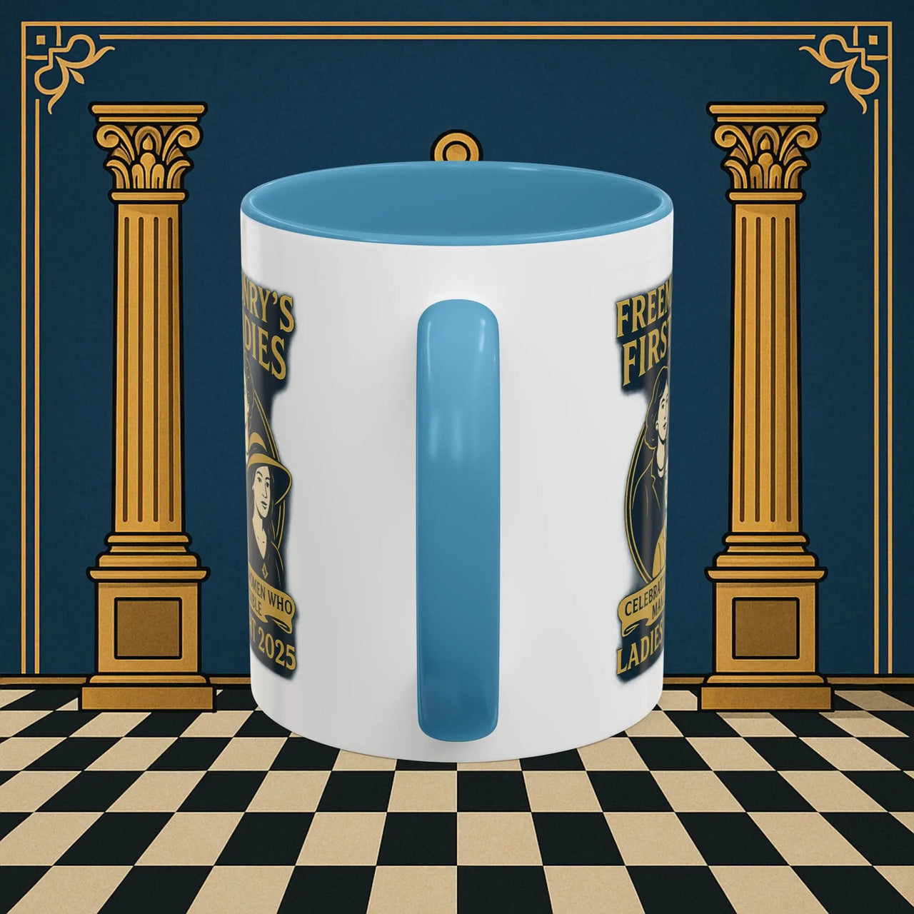 Masonic Mugs Ready to Go – Freemasonry’s First Ladies – Ladies’ Night 2025 (Accent Coloured 11oz Mug) Printify