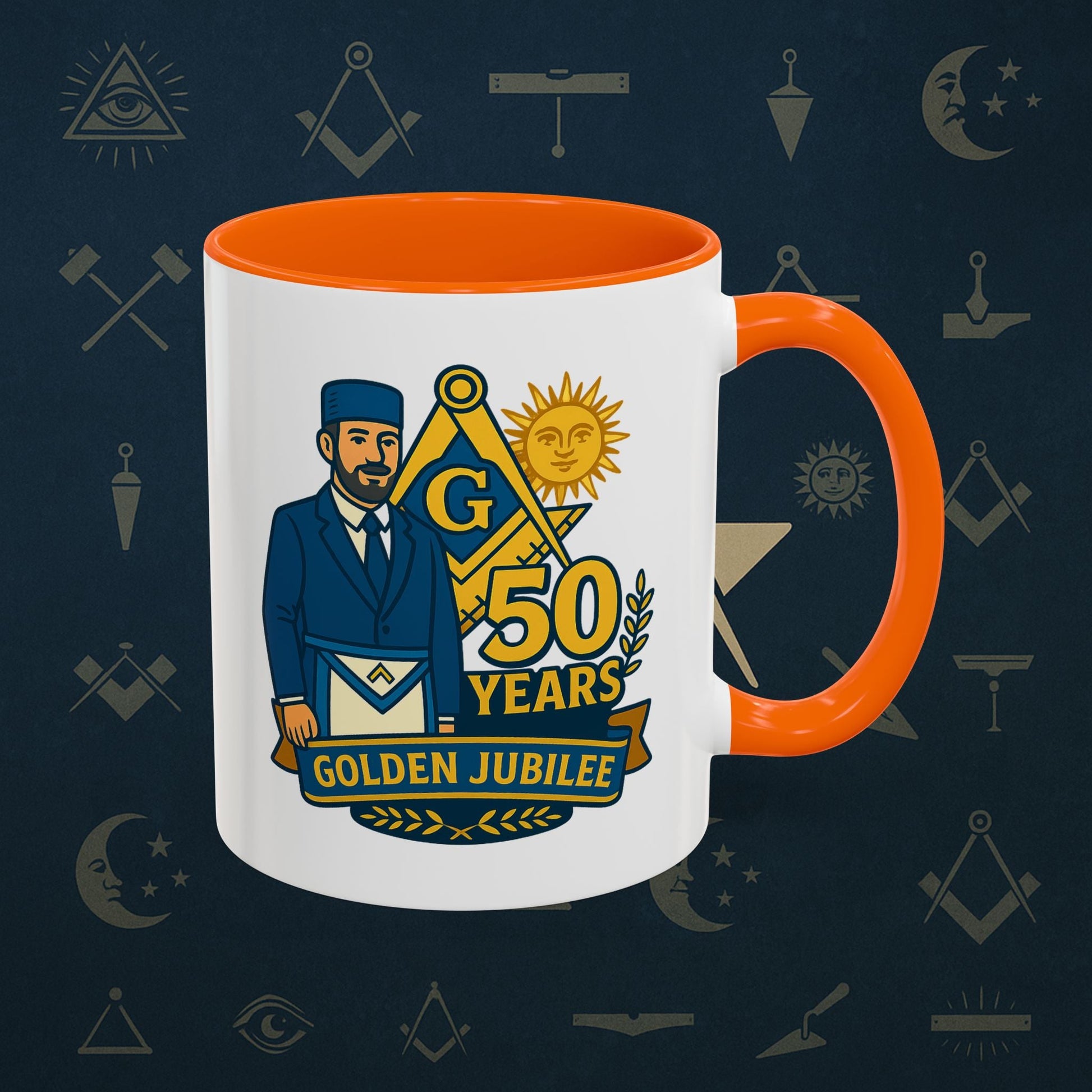 Masonic Mugs - Masonic Golden Jubilee - 50 years anniversary Printify