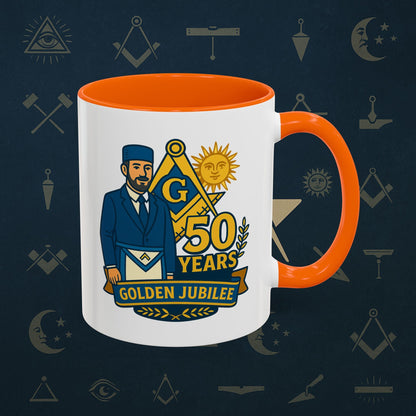 Masonic Mugs - Masonic Golden Jubilee - 50 years anniversary Printify