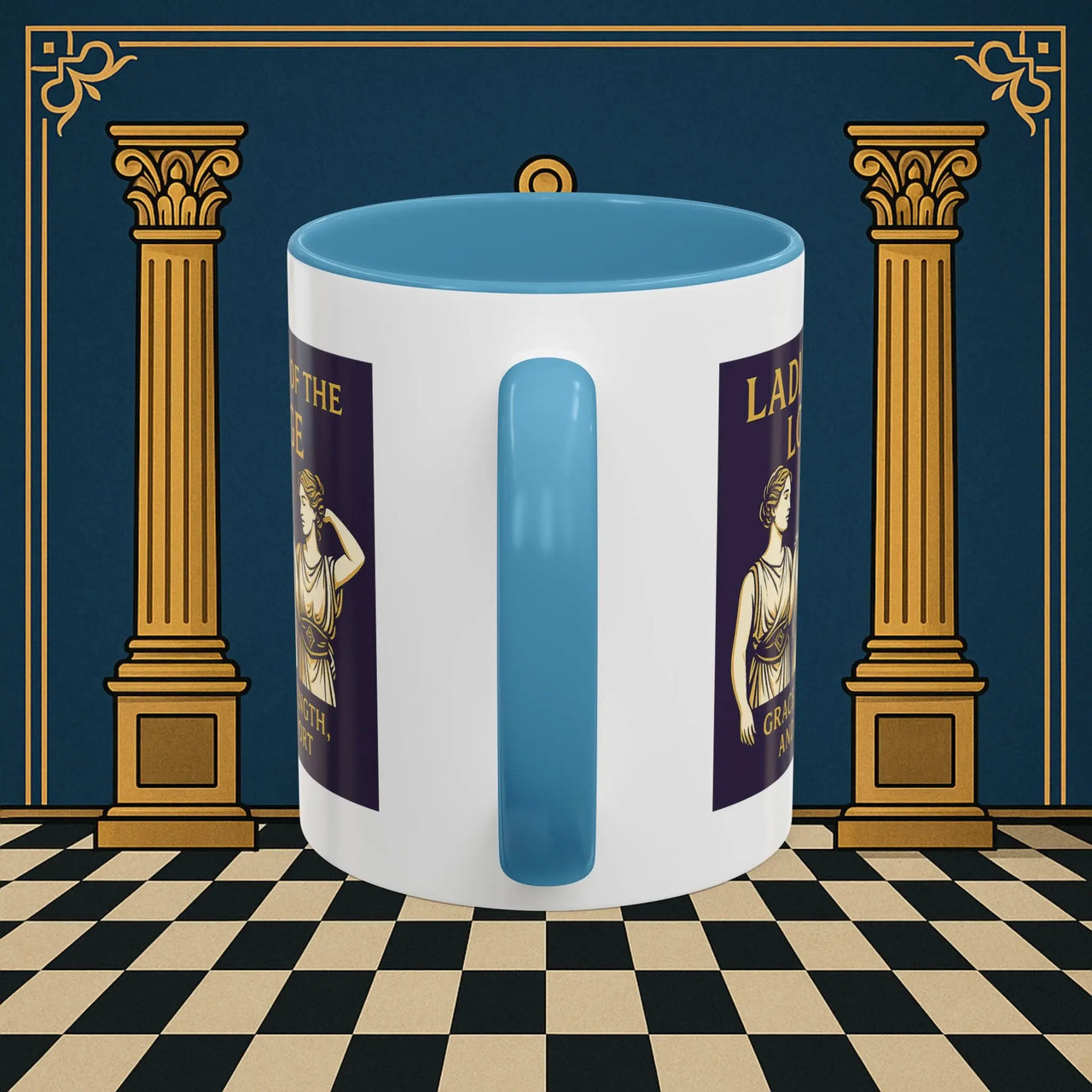 Masonic Mugs – Ladies of the Lodge: Grace, Strength & Support (Accent Coloured 11oz Mug) Printify