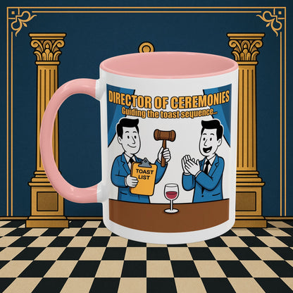 Masonic Mugs Ready to Go - Accent Coloured 11oz Mug - Toasting Protocol - Director of Ceremonies Printify