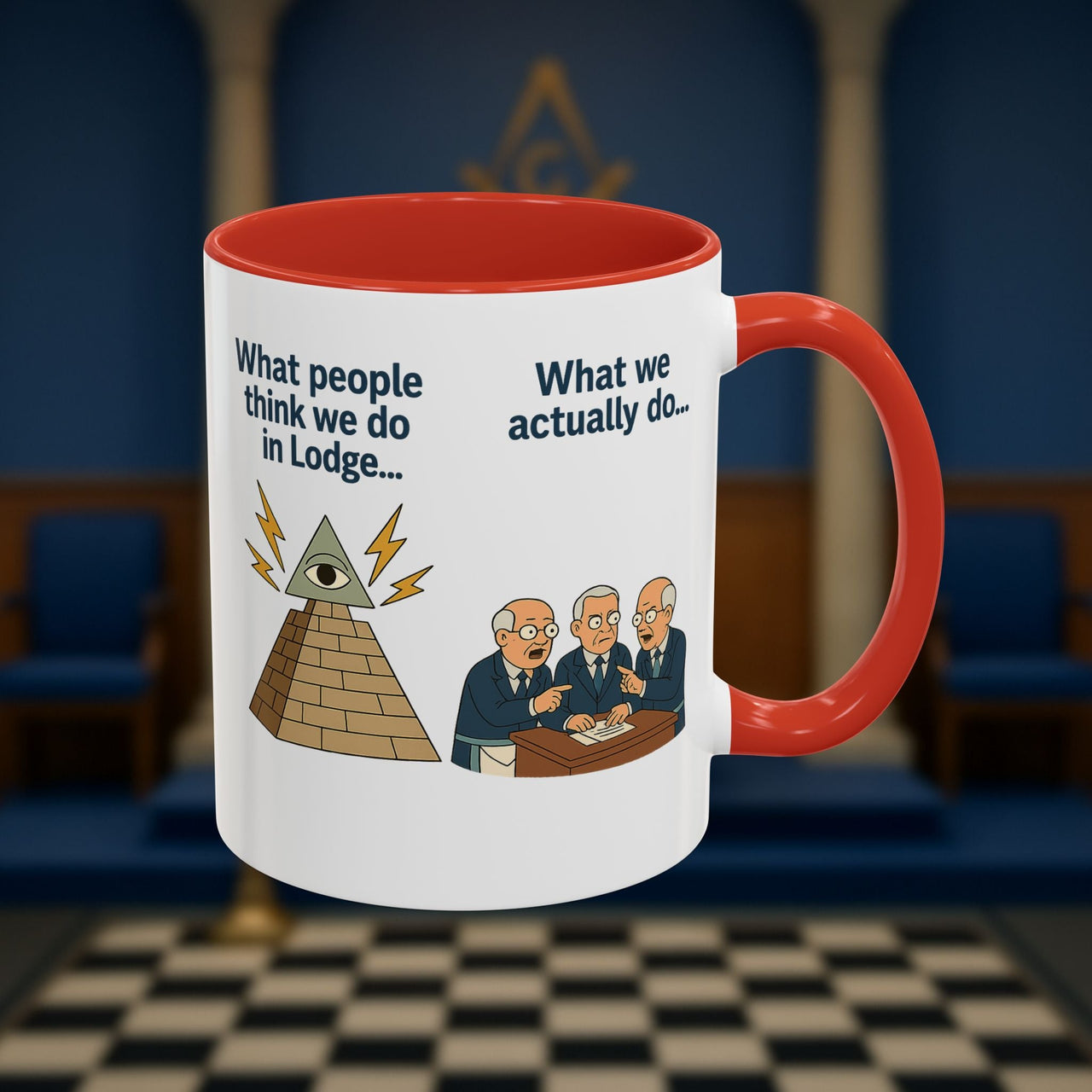 Masonic Mugs Ready to Go – Just for the Ceremony (Accent Coloured 11oz Mug) Printify