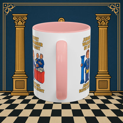 Masonic Mugs - Day/Night Professional: Dual Persona Comic Illustration, Junior Warden Printify