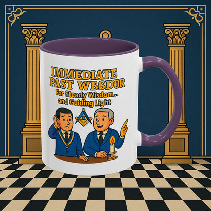 Masonic Mugs - Accent Coloured 11oz Mug - Masonic Wisdom Unveiled - Immediate Past Master Printify