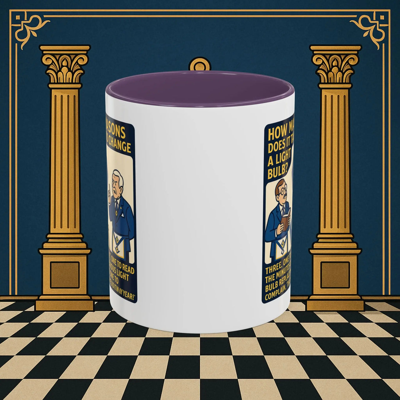 Masonic Mugs Ready to Go – How Many Masons? (Accent Coloured 11oz Mug) Printify