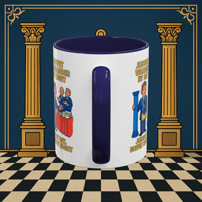 Masonic Mugs - Day/Night Professional: Dual Persona Comic Illustration, Junior Warden Printify